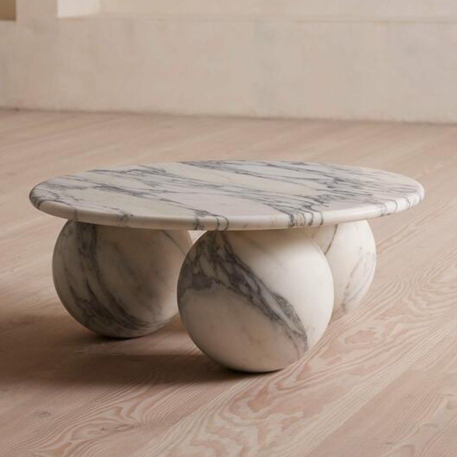 CRESLY Modern Round Marble Coffee Table