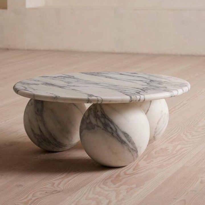 CRESLY Modern Round Marble Coffee Table