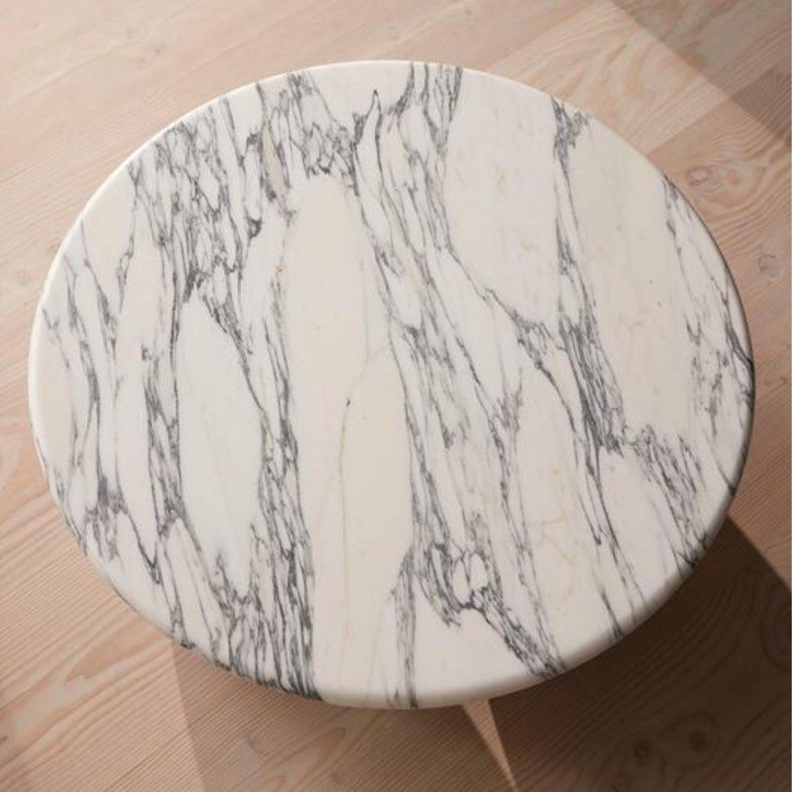 CRESLY Modern Round Marble Coffee Table