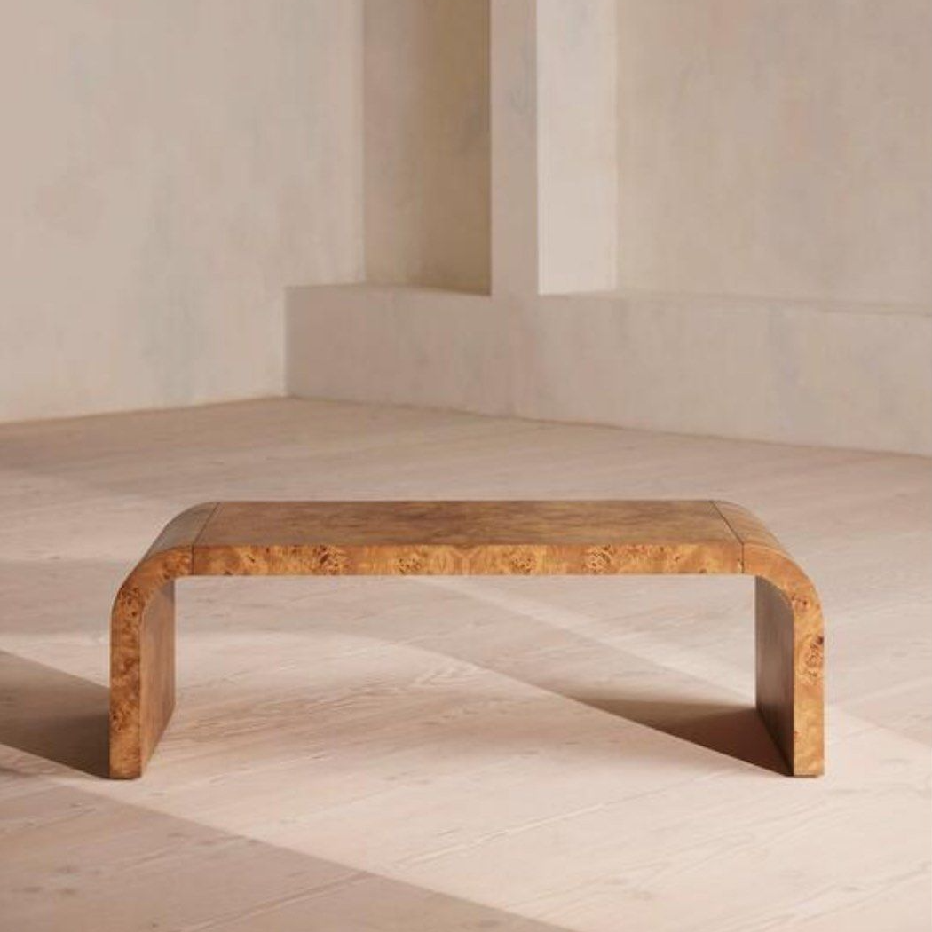 COSTA Modern Rectangular Mappa Burl Coffee Table