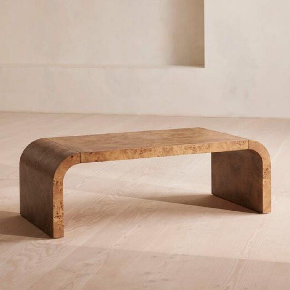 COSTA Modern Rectangular Mappa Burl Coffee Table