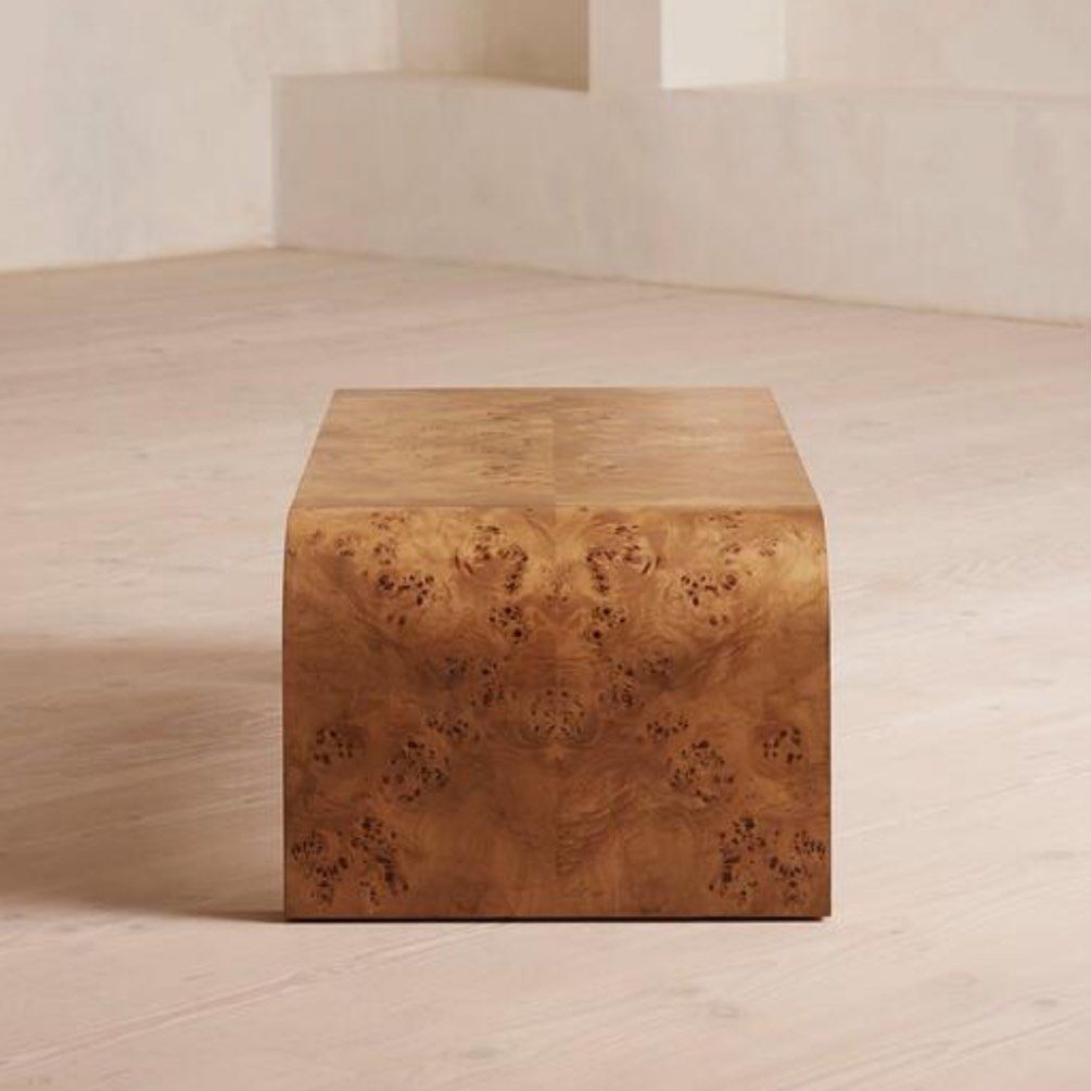 COSTA Modern Rectangular Mappa Burl Coffee Table
