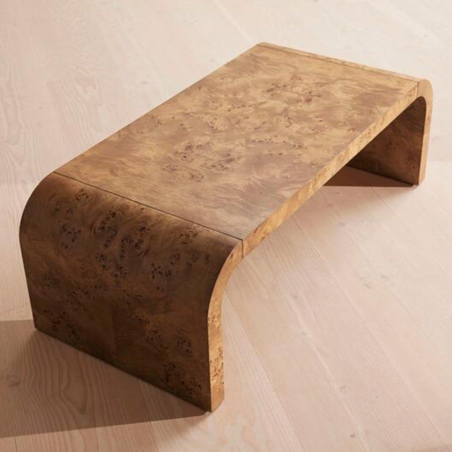 COSTA Modern Rectangular Mappa Burl Coffee Table