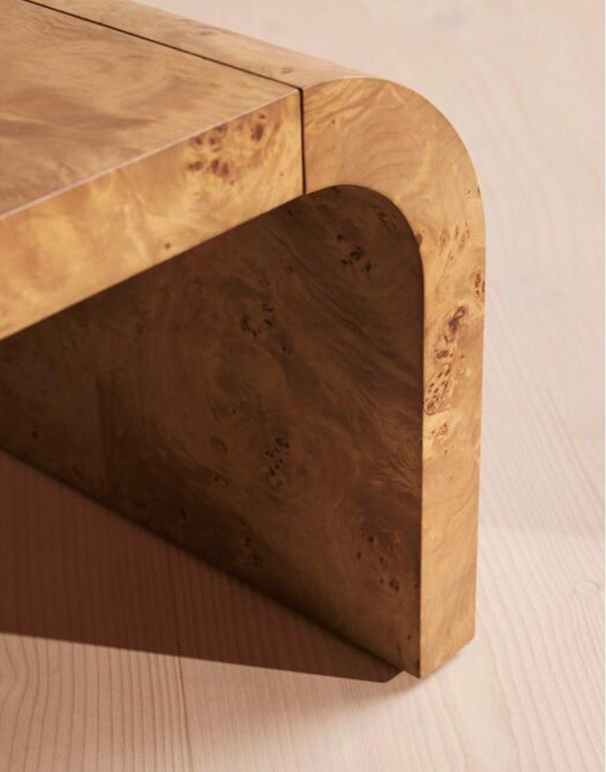 COSTA Modern Rectangular Mappa Burl Coffee Table