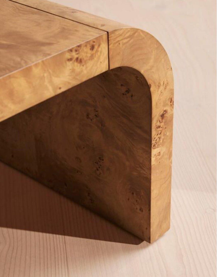 COSTA Modern Rectangular Mappa Burl Coffee Table