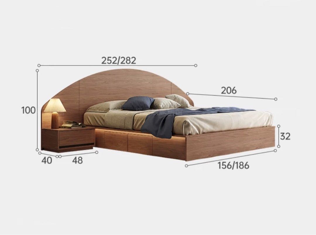 TRICSIA Japandi Storage Bedframe