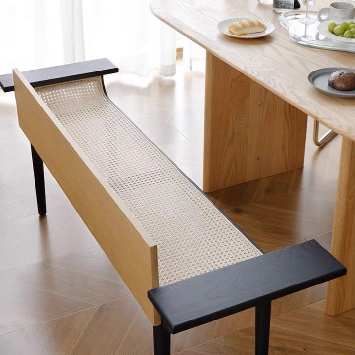 CASPIAN Japandi Rattan Bench