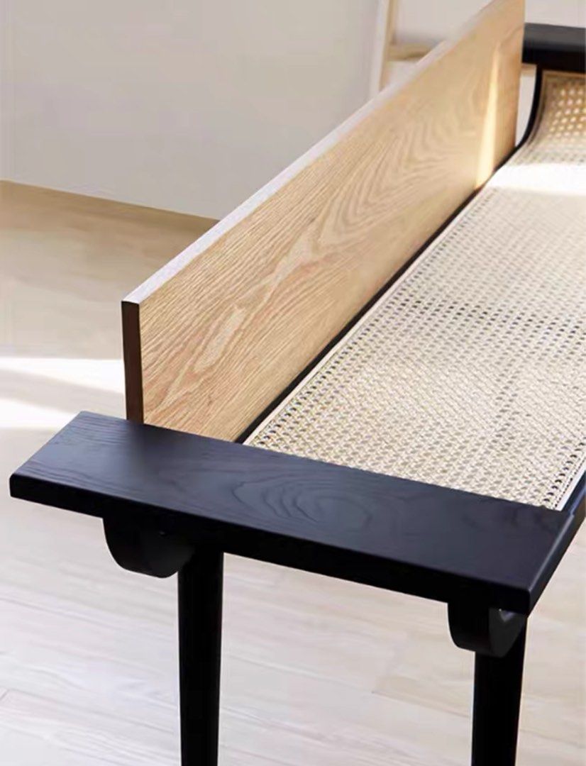 CASPIAN Japandi Rattan Bench