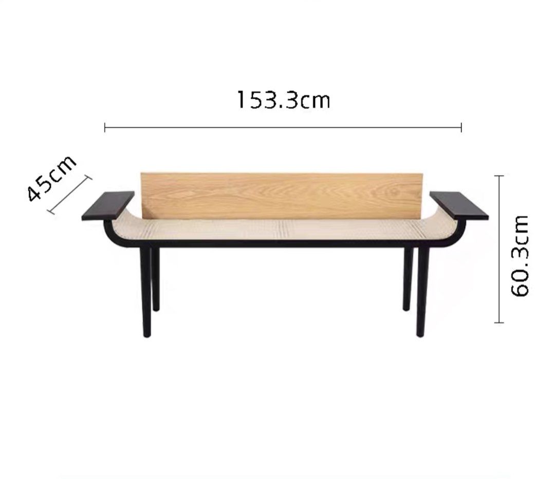 CASPIAN Japandi Rattan Bench