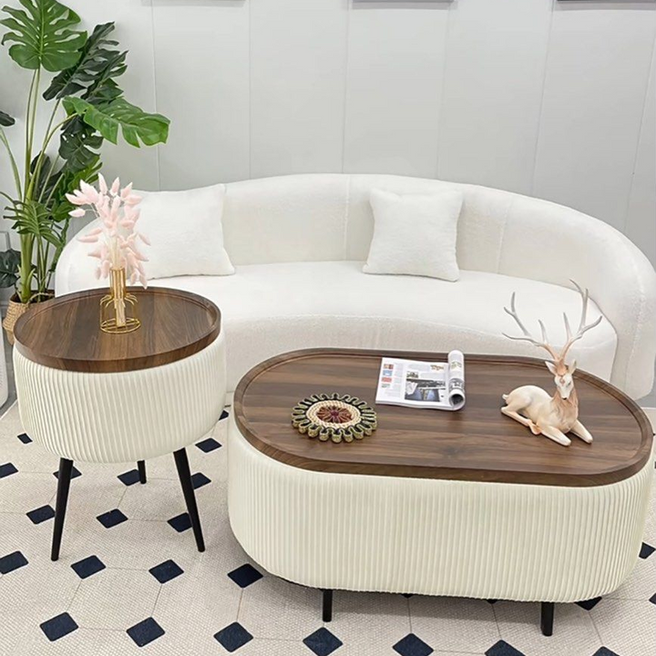 COURTNEY Modern Velvet Coffee Table