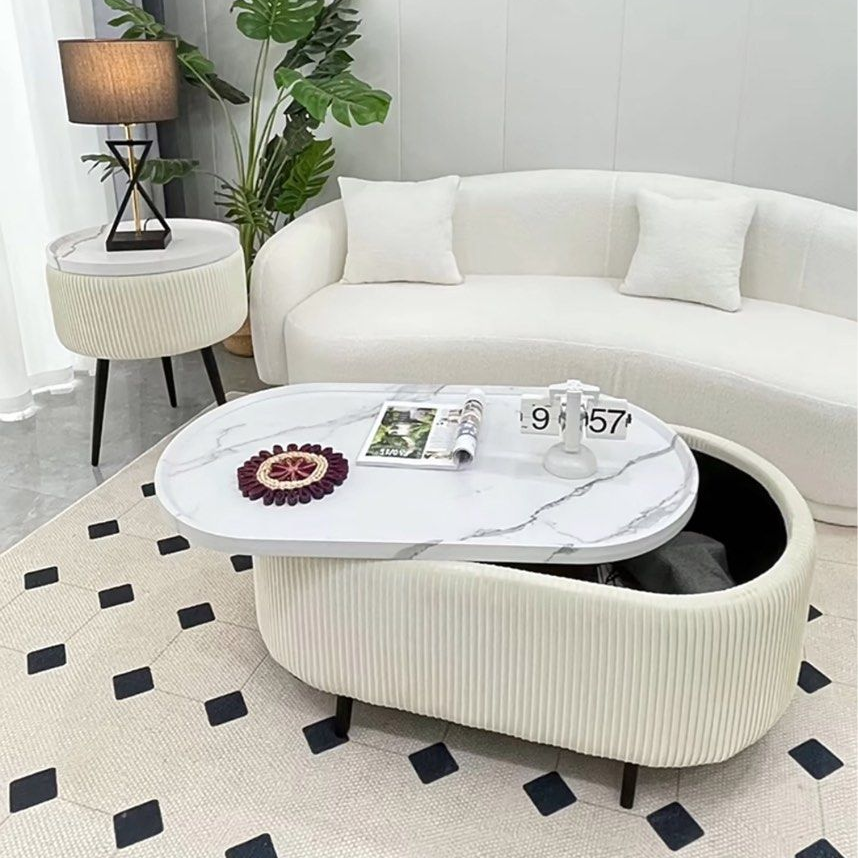 COURTNEY Modern Velvet Coffee Table