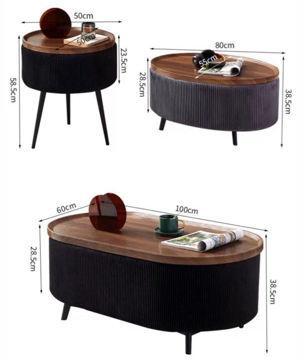 COURTNEY Modern Velvet Coffee Table