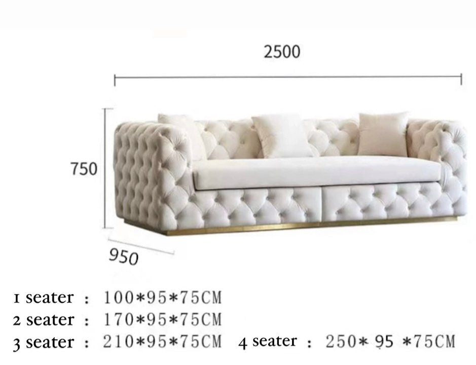 CAVELLA Victorian Chesterfield Velvet Sofa