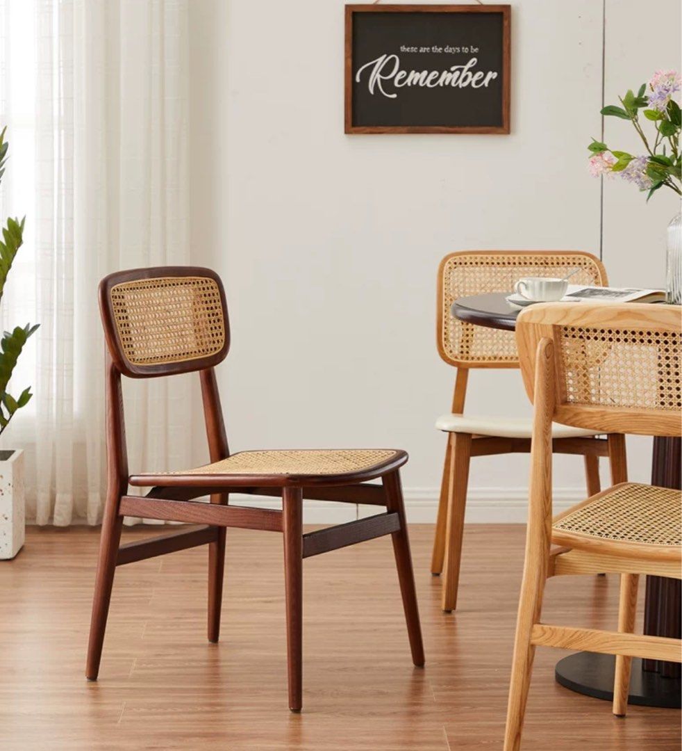VERDIN Rustic Rattan Dining Chair
