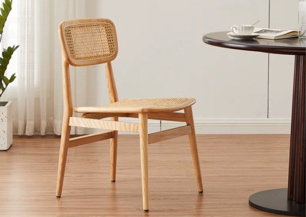VERDIN Rustic Rattan Dining Chair