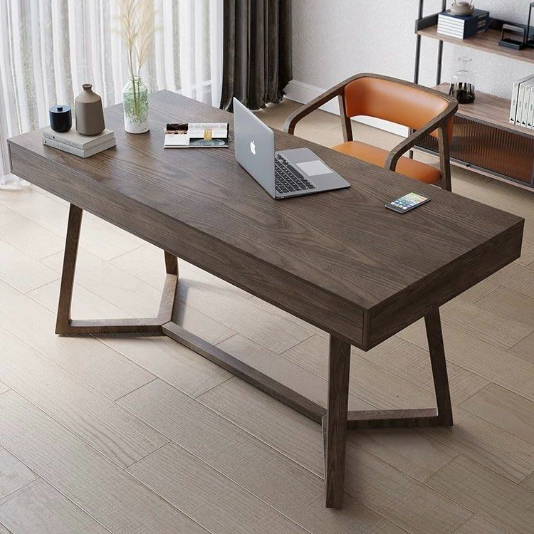 BRODERIK Rustic Solid Wood Study Desk