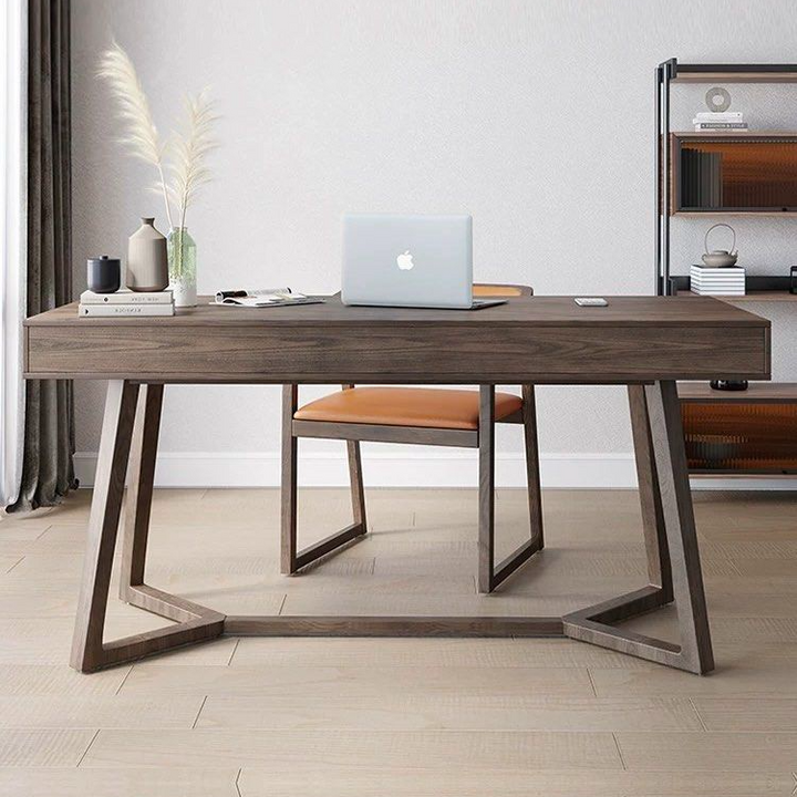 BRODERIK Rustic Solid Wood Study Desk