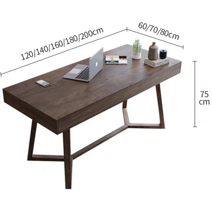 BRODERIK Rustic Solid Wood Study Desk