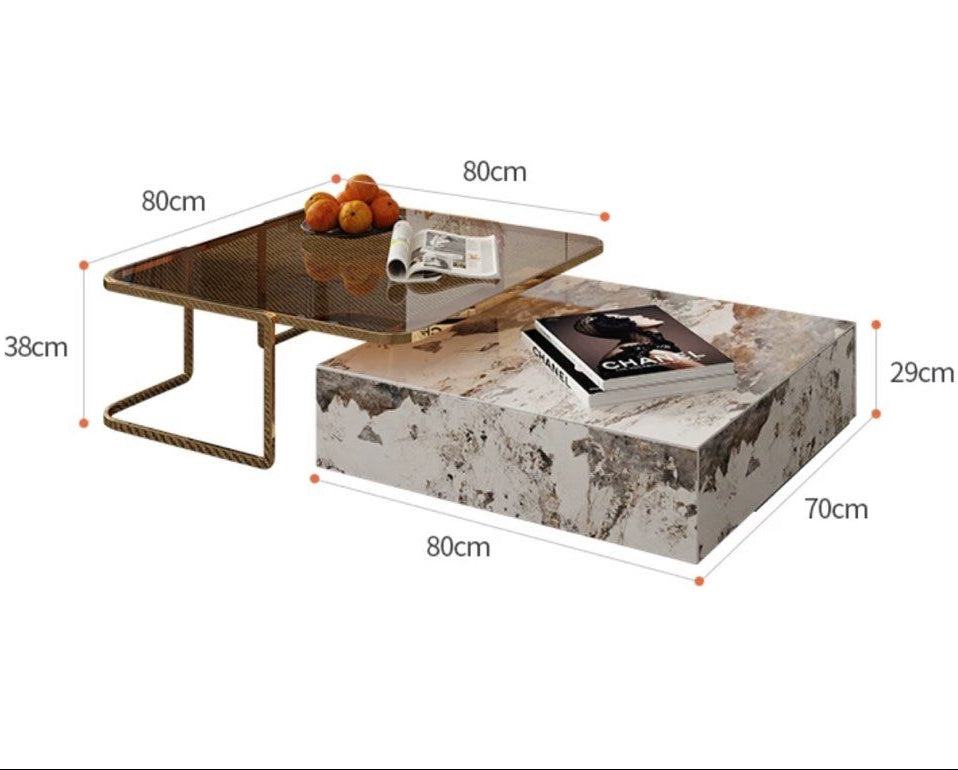 CASEY Modern Sintered Stone Coffee Table