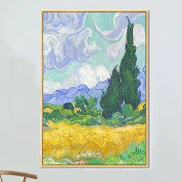 Wheat Field With Cypresses Oil Painting