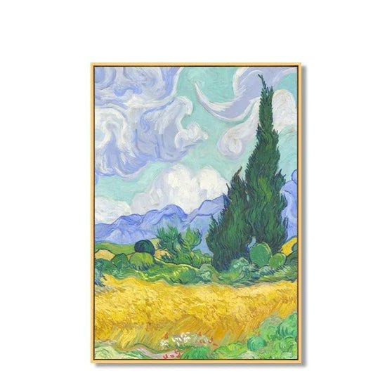 Wheat Field With Cypresses Oil Painting