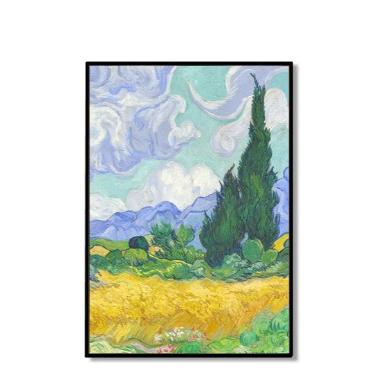 Wheat Field With Cypresses Oil Painting