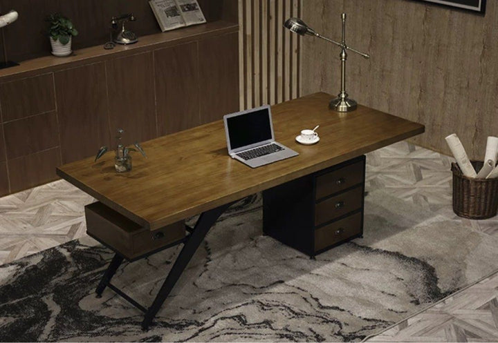 CHAD Rustic Solid Wood Study Desk