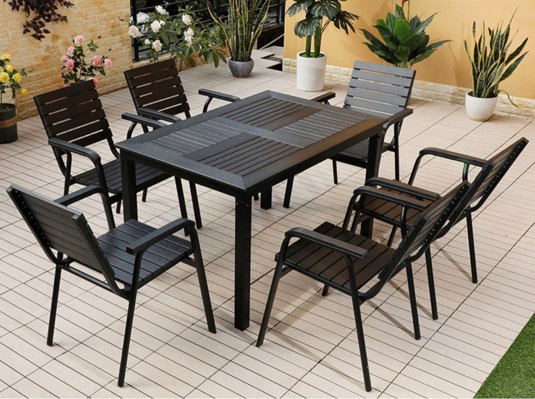 DEMIER Modern Outdoor Dining Table & Chairs