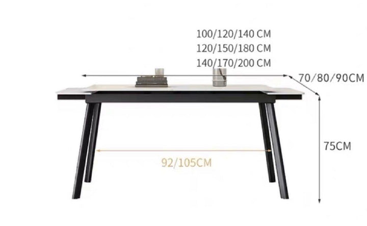 WALTE Modern Extendable Sintered Stone Dining Table 140-200 cm (INSTOCK)