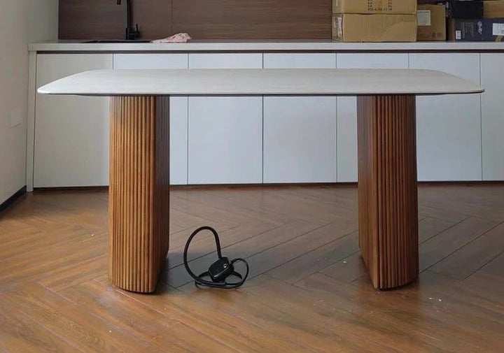 LORO Modern Travertine Dining Table