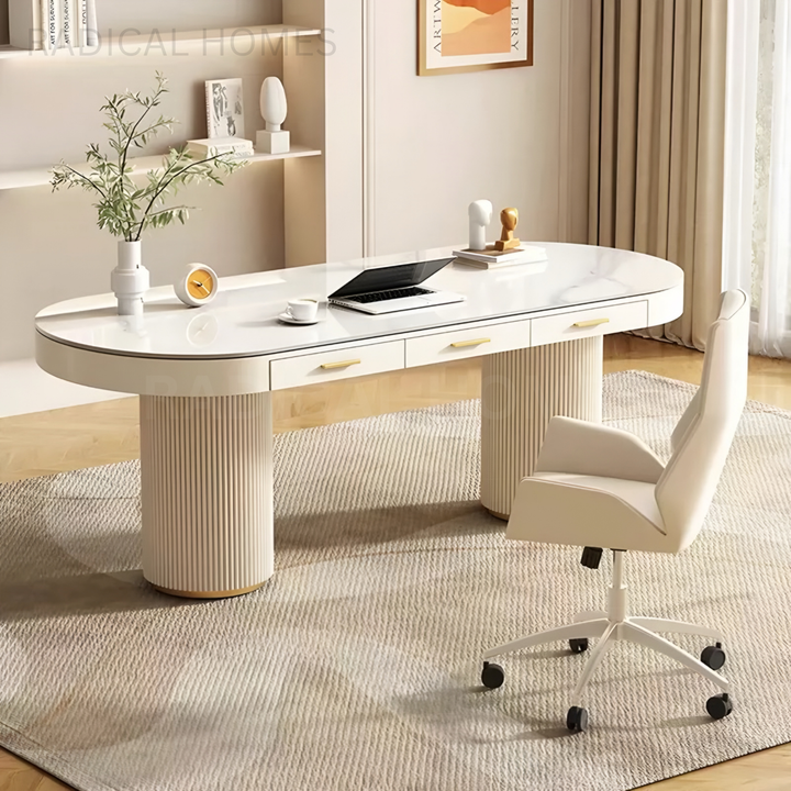 WEELE Modern Sintered Stone Study Table - Radical Homes Singapore