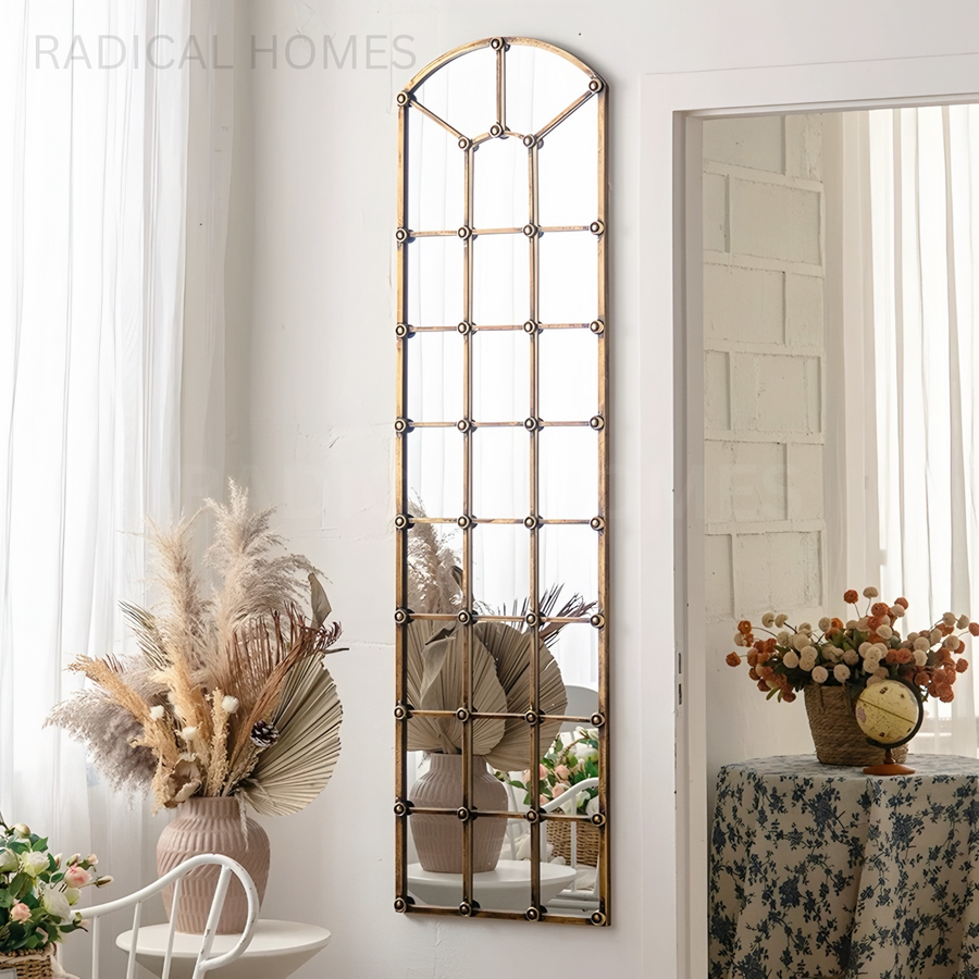 ARLINGTON Rustic Window Wall Mirror - Radical Homes Singapore