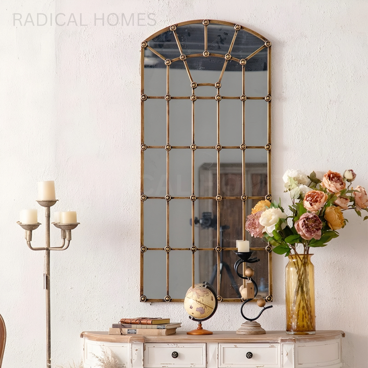 ARLINGTON Rustic Window Wall Mirror - Radical Homes Singapore