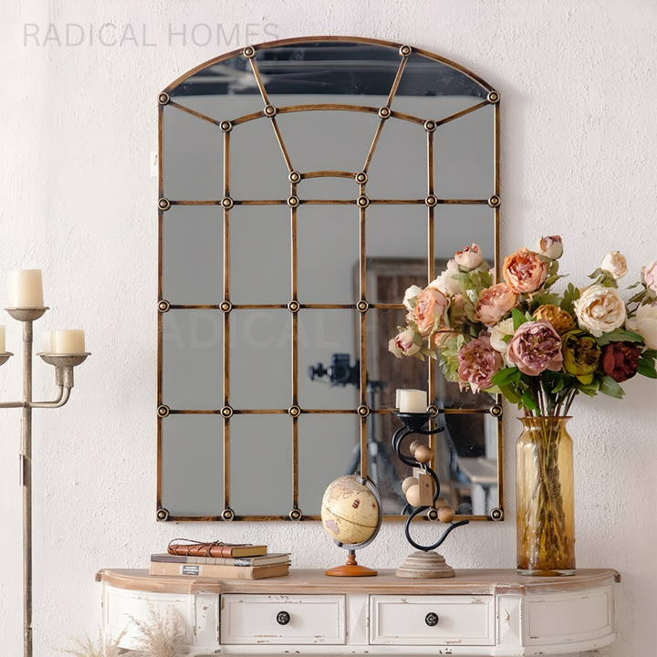 ARLINGTON Rustic Window Wall Mirror - Radical Homes Singapore