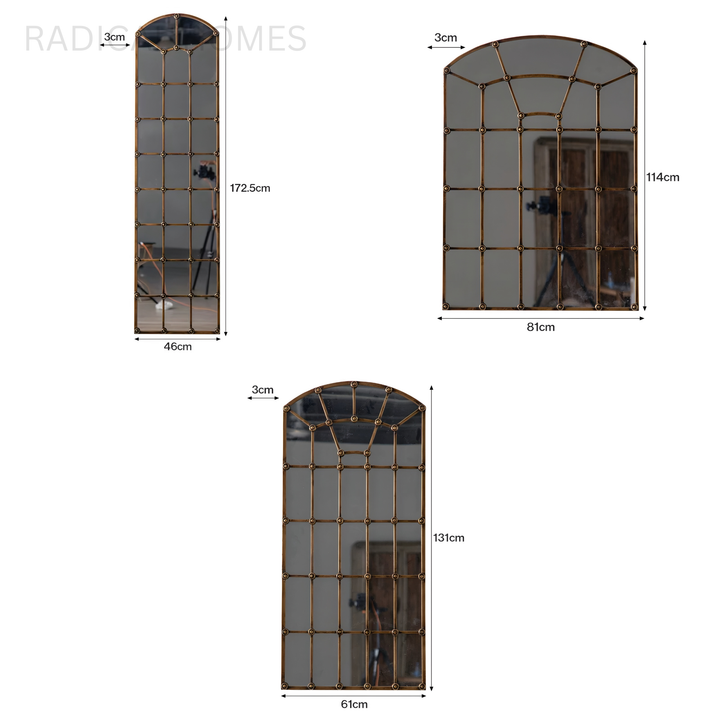 ARLINGTON Rustic Window Wall Mirror - Radical Homes Singapore