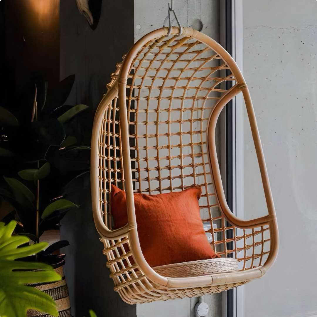 HANGI Rustic Rattan Swing Chair