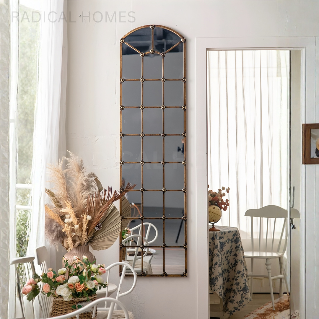 ARLINGTON Rustic Window Wall Mirror - Radical Homes Singapore