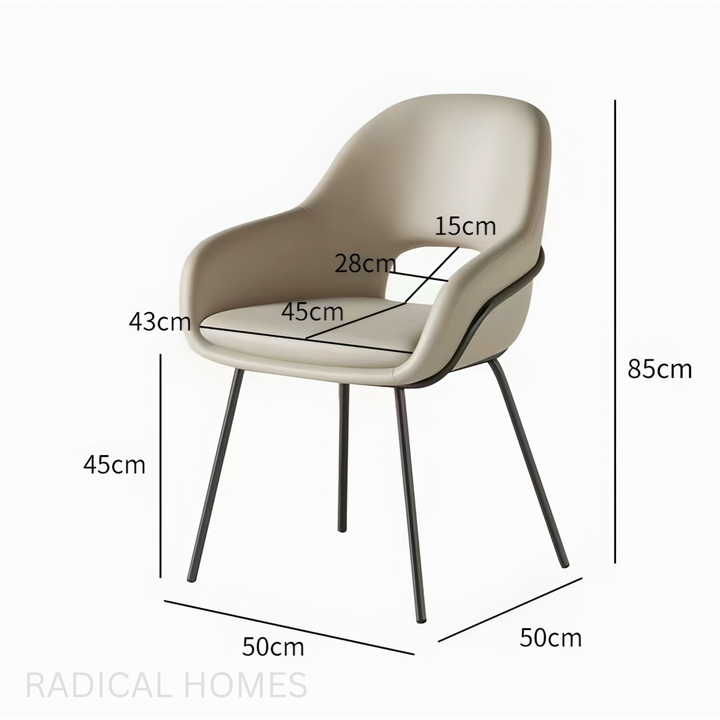 ARISTO Modern Minimalist Leather Dining Chair