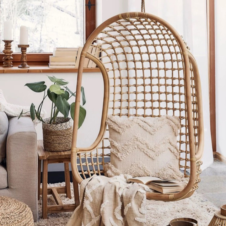 HANGI Rustic Rattan Swing Chair