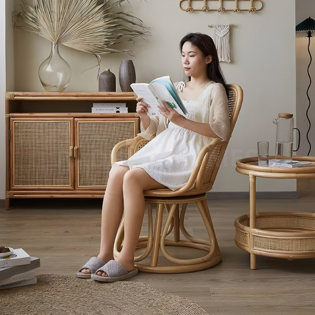 EDORIA Vintage Rattan Armchair - Radical Homes Singapore