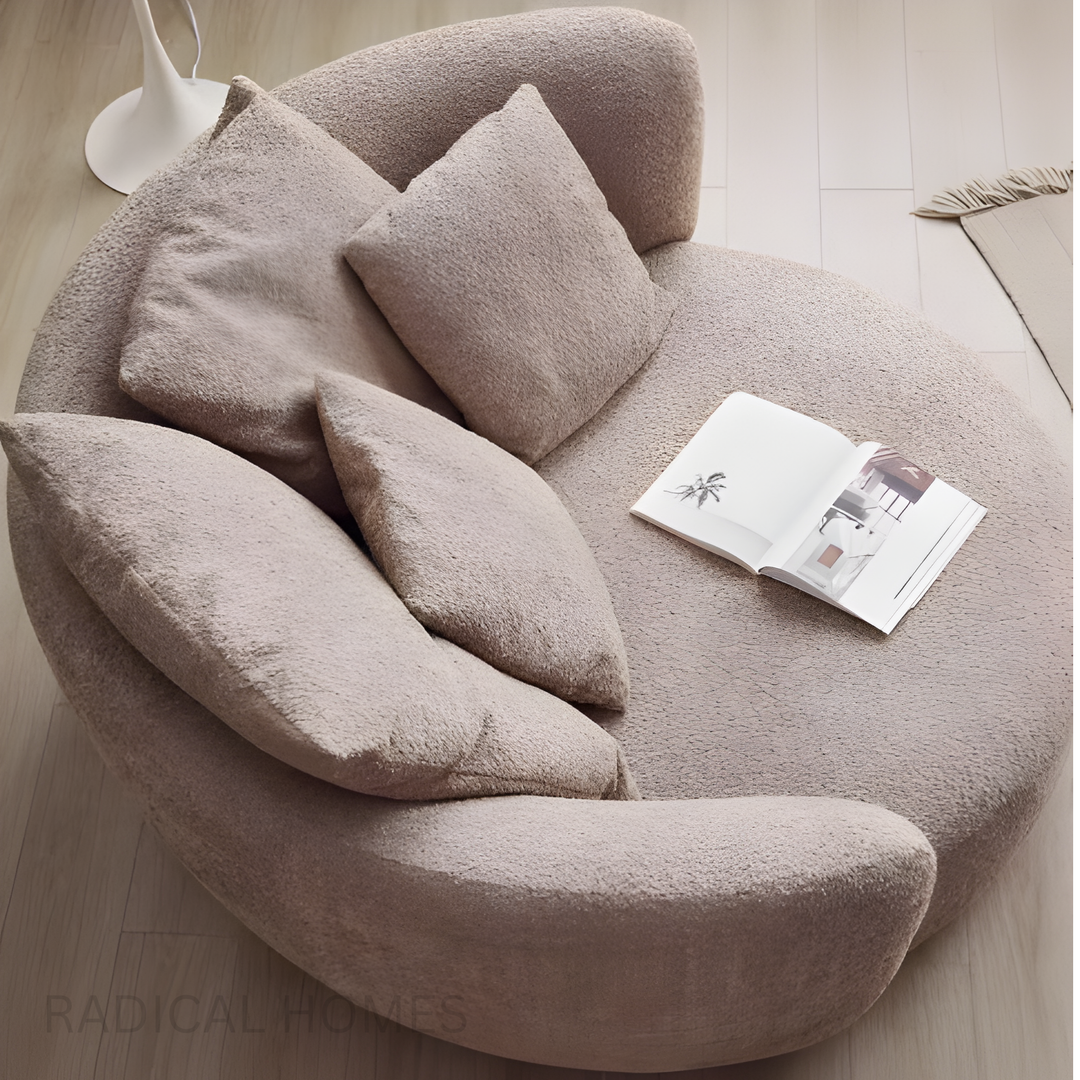 NUVEN Minimalist Boucle Lounge Chair