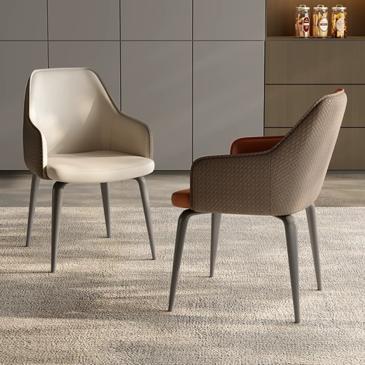 MIRELLY Modern Leather Dining Armchair