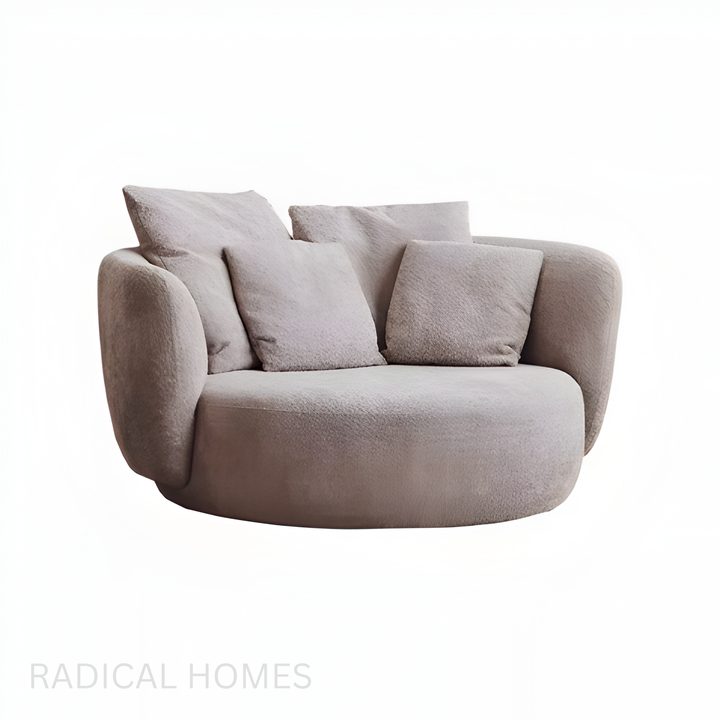 NUVEN Minimalist Boucle Lounge Chair