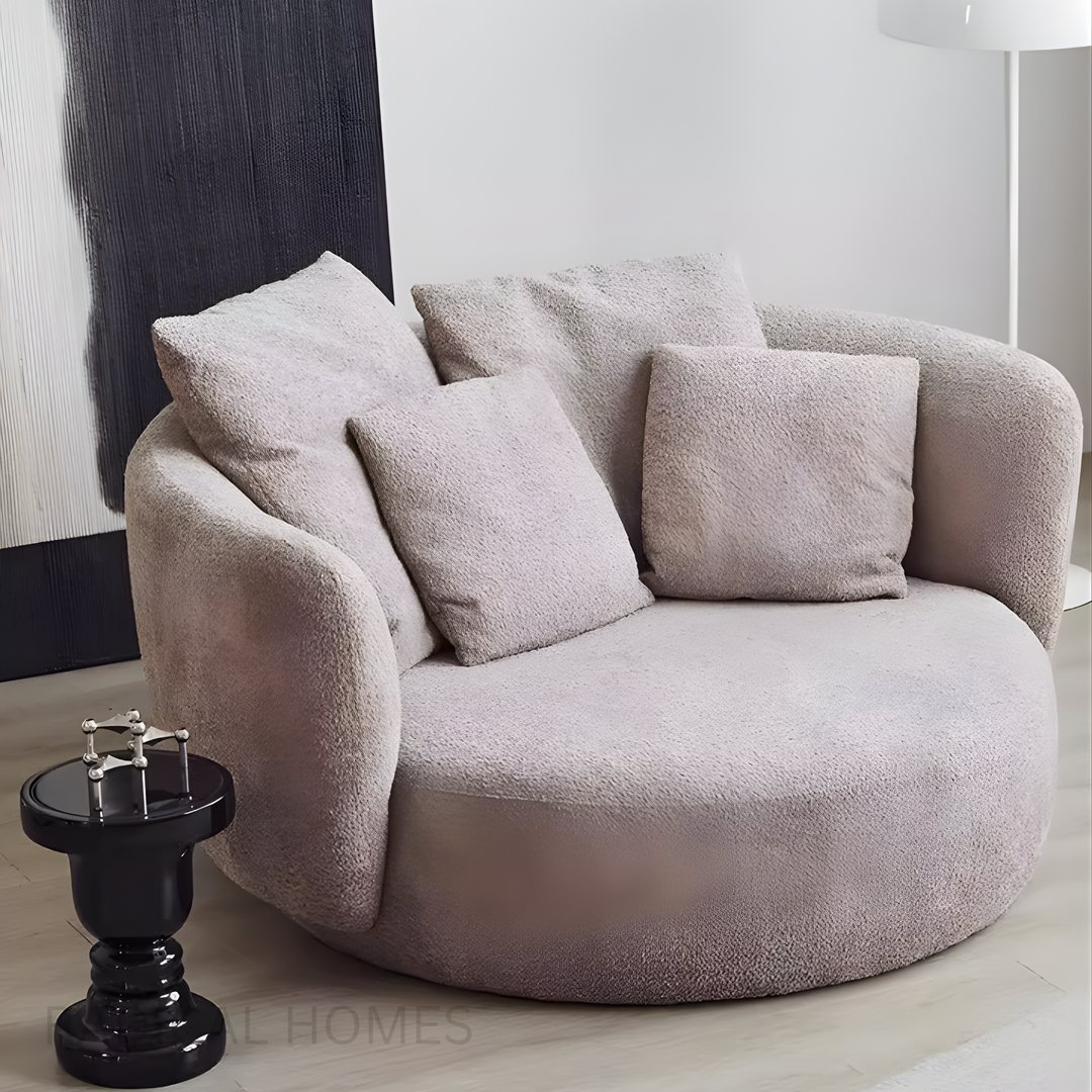 NUVEN Minimalist Boucle Lounge Chair