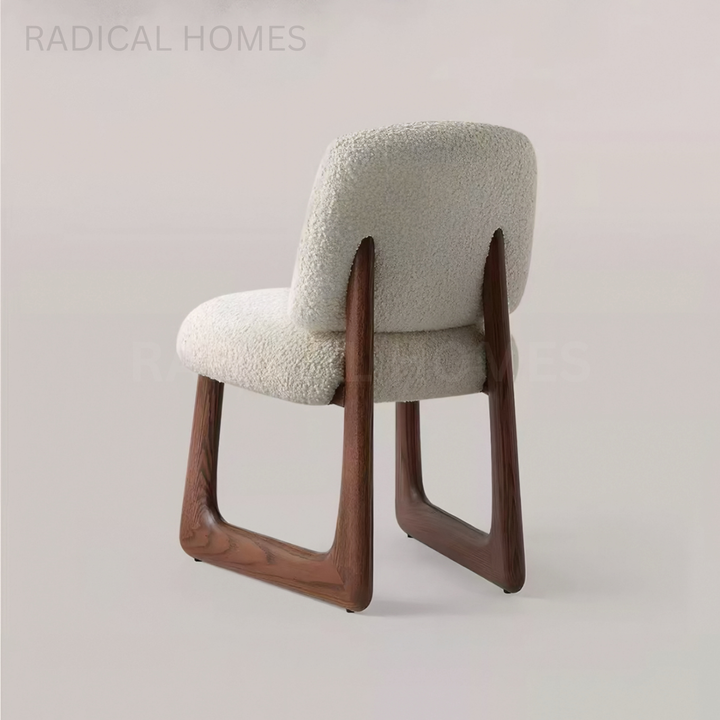 RENEE Modern Boucle Solid Wood Dining Chair - Radical Homes Singapore