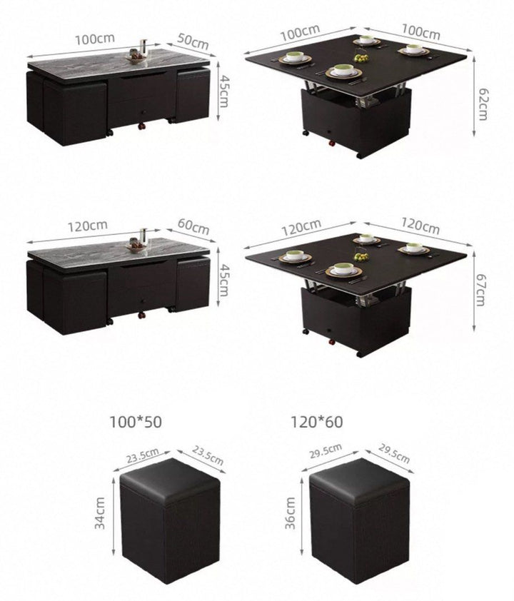 TWALEN Modern Extendable Storage Coffee Table
