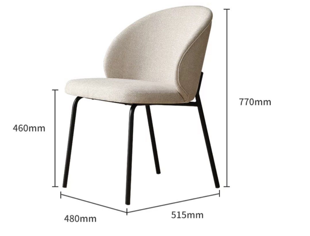 BURRY Modern Fabric Dining Chair