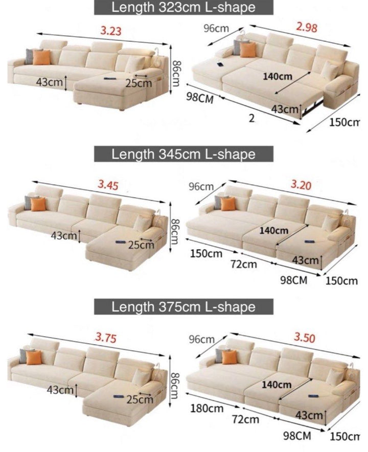 AMIRAE Modern Sofa Bed With Storage