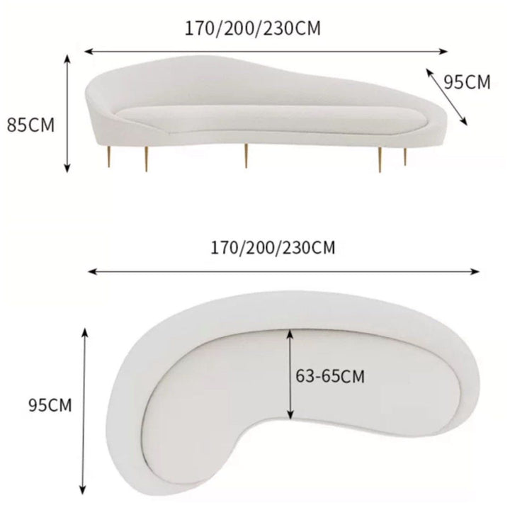 BETH Modern Curve Sofa