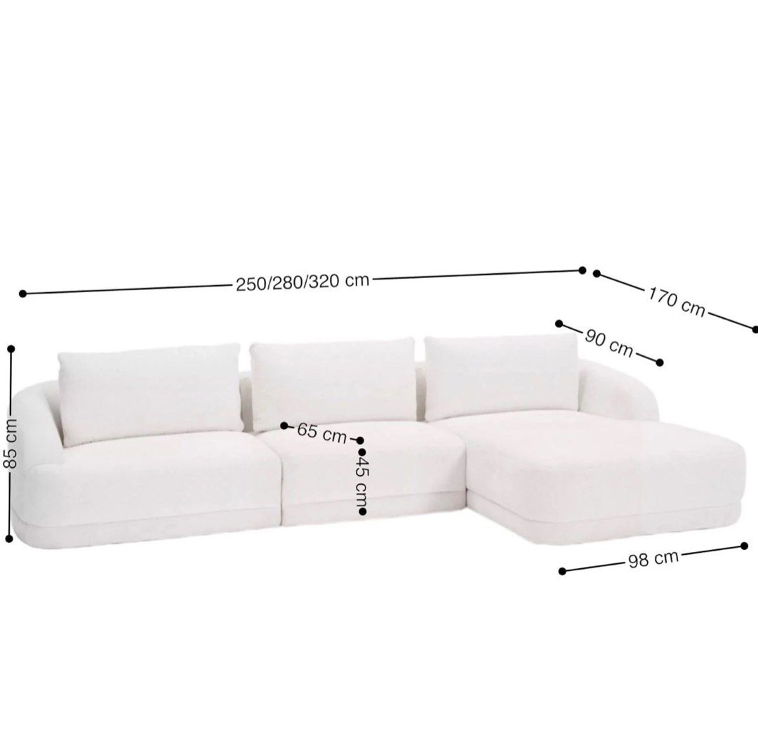 DAYN Modern Performance Boucle Sectional Sofa